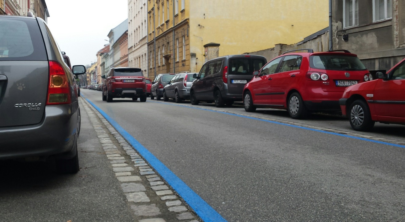 Parkovací zóny na Pražském předměstí v Českých Budějovicích