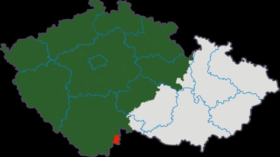 Čechy do roku 1920 a změna hranice po připojení Vitorazska