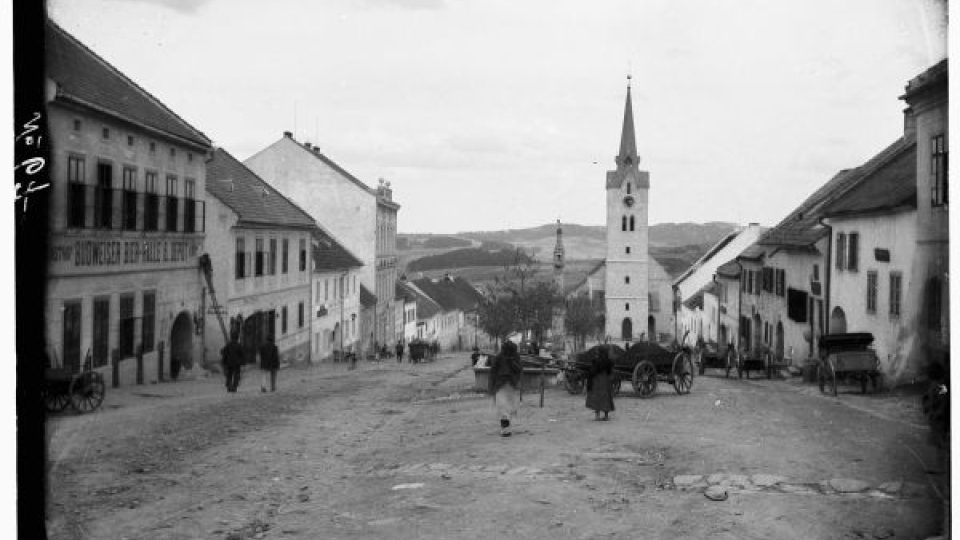 Náves v Hořicích na Šumavě, 1905