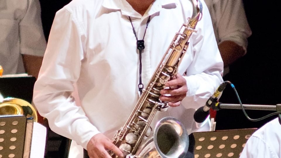 Josef Laufer vystoupil s Rozhlasovým swingovým orchestrem v Českých Budějovicích při festivalu Múzy na vodě