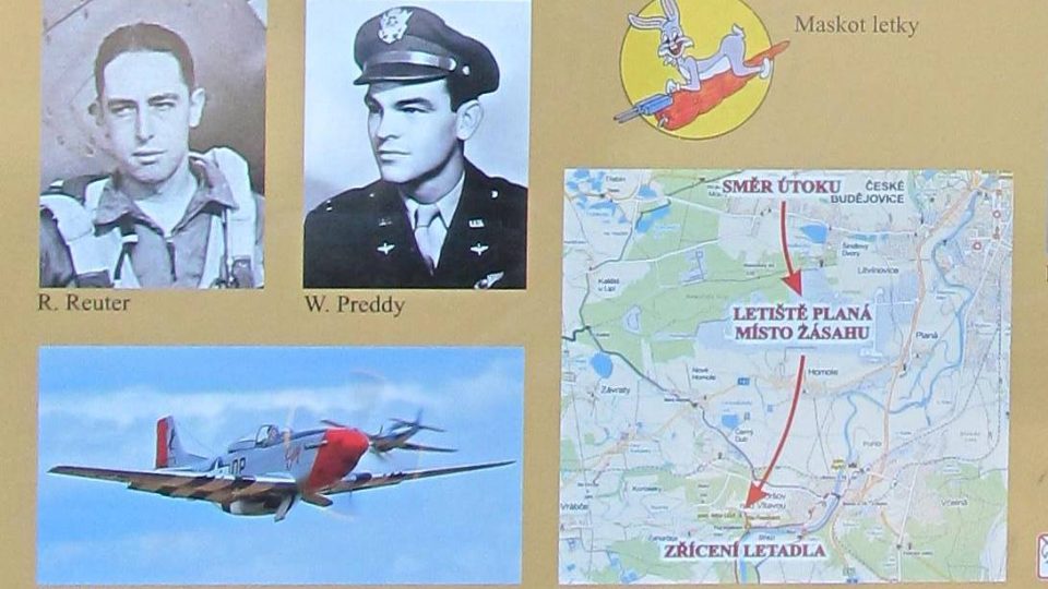 Pietní místo u Boršova nad Vltavou připomíná sestřelení svou amerických pilotů v dubnu 1945. Na informačním panelu jsou fotografie letců, mapka i maskot letky