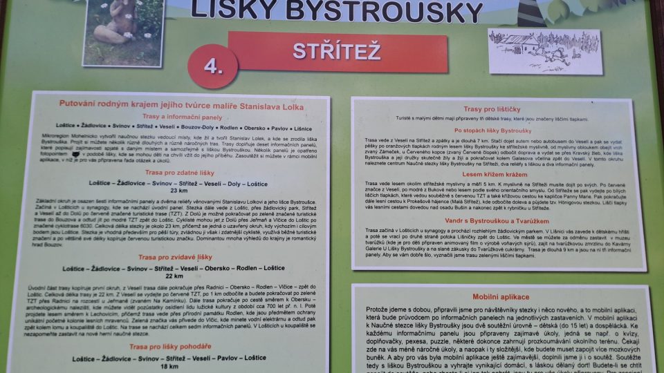 Jeden z panelů naučné stezky