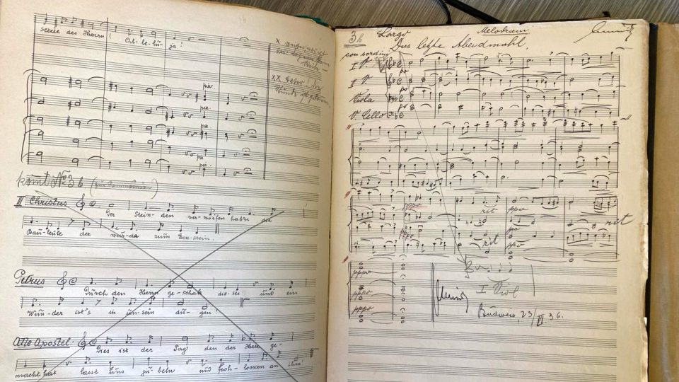 Historicky první partitura k Hořickým pašijovým hrám z roku 1935
