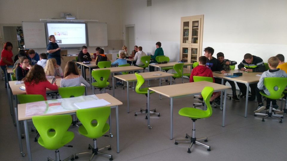 Žáci v základní škole v jihočeské obci Strýčice