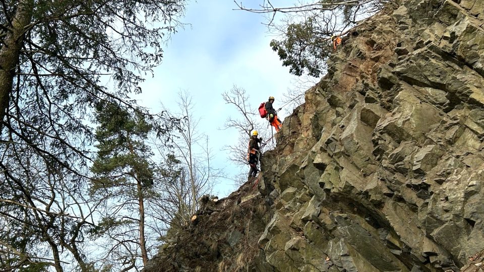 Sanace skalního masivu nad Fritschovou stezkou u Boršova nad Vltavou