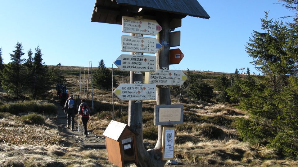 Od Ovčárny vede několik významných jesenických turistických tras.jpg