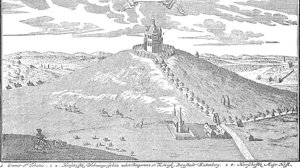 Vrch Vysoká na rytině z roku 1715