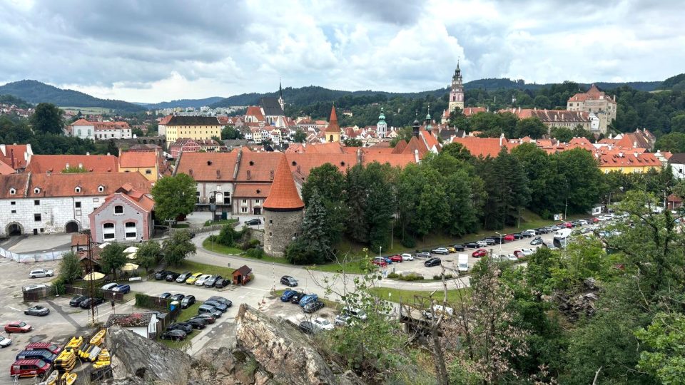 Výhled z ferraty na Havraní skále v Českém Krumlově