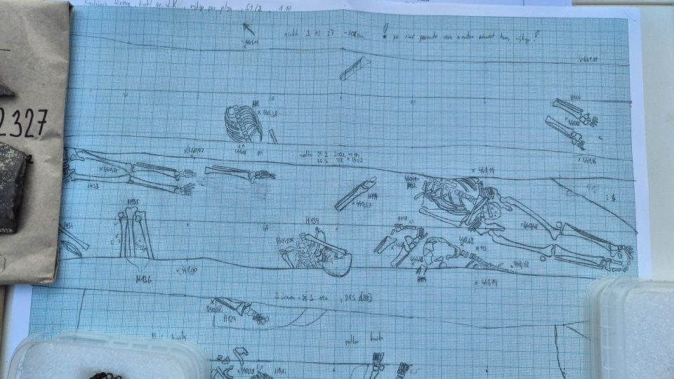 Uložení lidských ostatků, které byly nalezeny u kostela v Kardašově Řečici, do společného hrobu na městském hřbitově