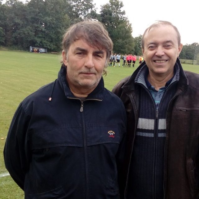 Vedení fotbalového klubu v Bavorovicích - Jiří Řehoř  (vlevo) a Karel Franěk  (předseda klubu) | foto: Kamil Jáša,  Český rozhlas