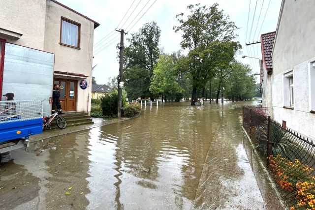 Povodeň v obci Plav na Českobudějovicku | foto: Matěj Vodička,  Český rozhlas