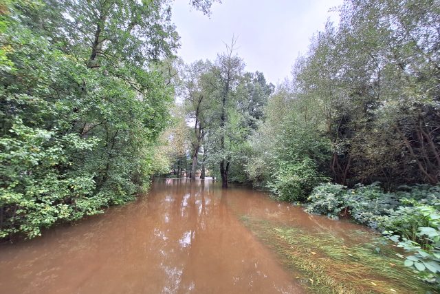 Zaplavená část města Bavorov | foto: Kristýna Barchini,  Český rozhlas