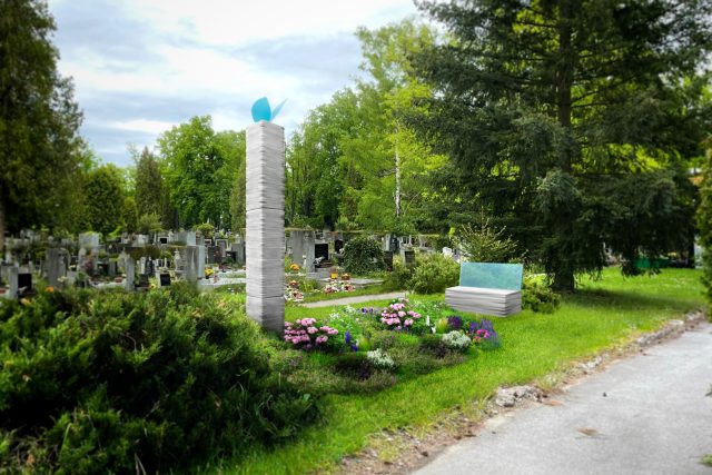 Plánovaná podoba pietního místa na hřbitově svaté Otýlie v Českých Budějovicích | foto: Jihočeské Dítě v srdci
